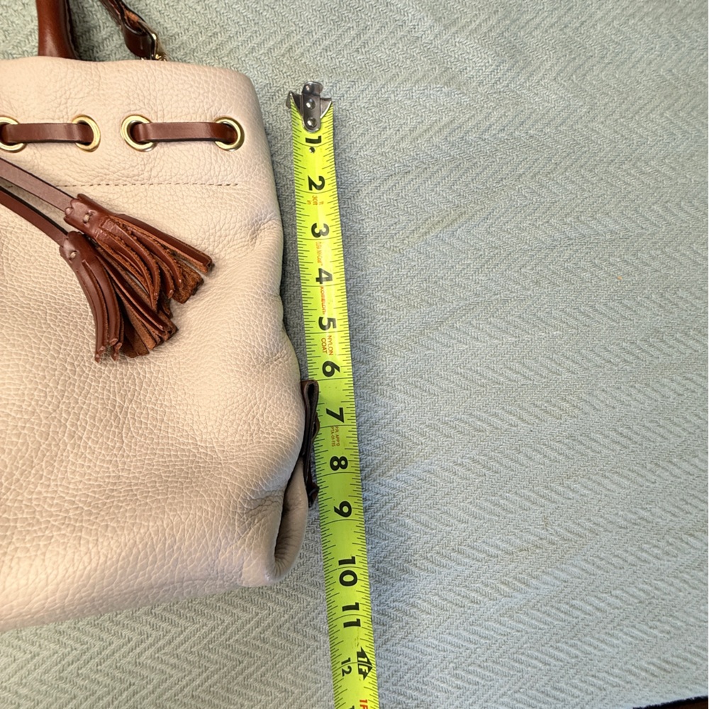 Dooney & Burke Wakefield Tassel Tote leather in bone, gold tone hardware - Picture 16 of 16